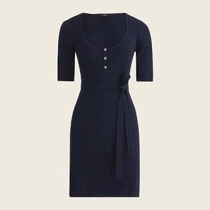 J. Crew Belted Mini Sweater Dress